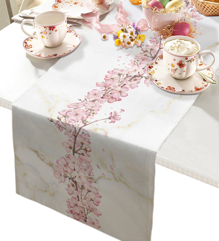 Pink Cherry marble texture Table Runner Place Mats - LeobonZone