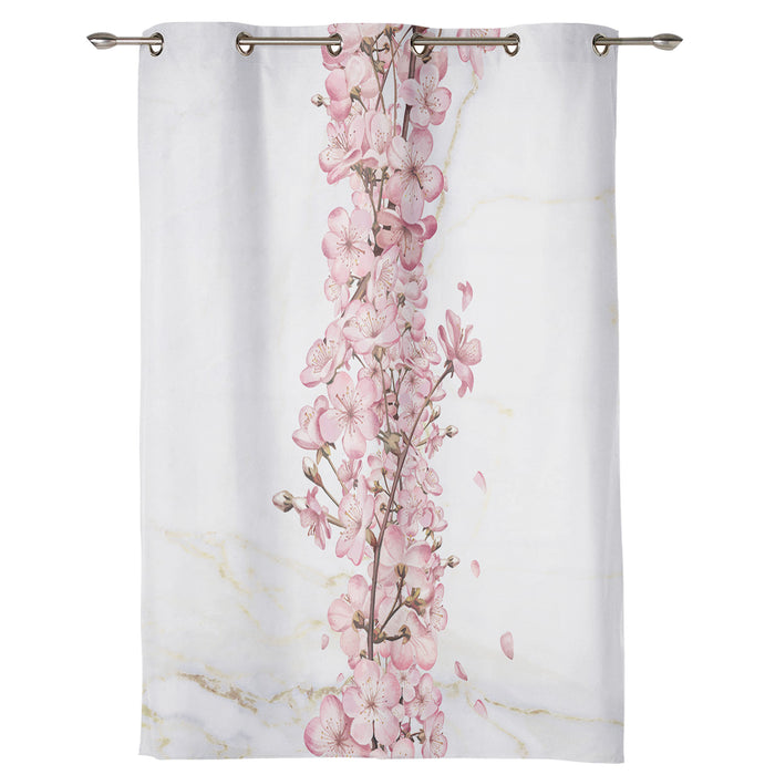 Pink Cherry marble texture window curtains - LeobonZone