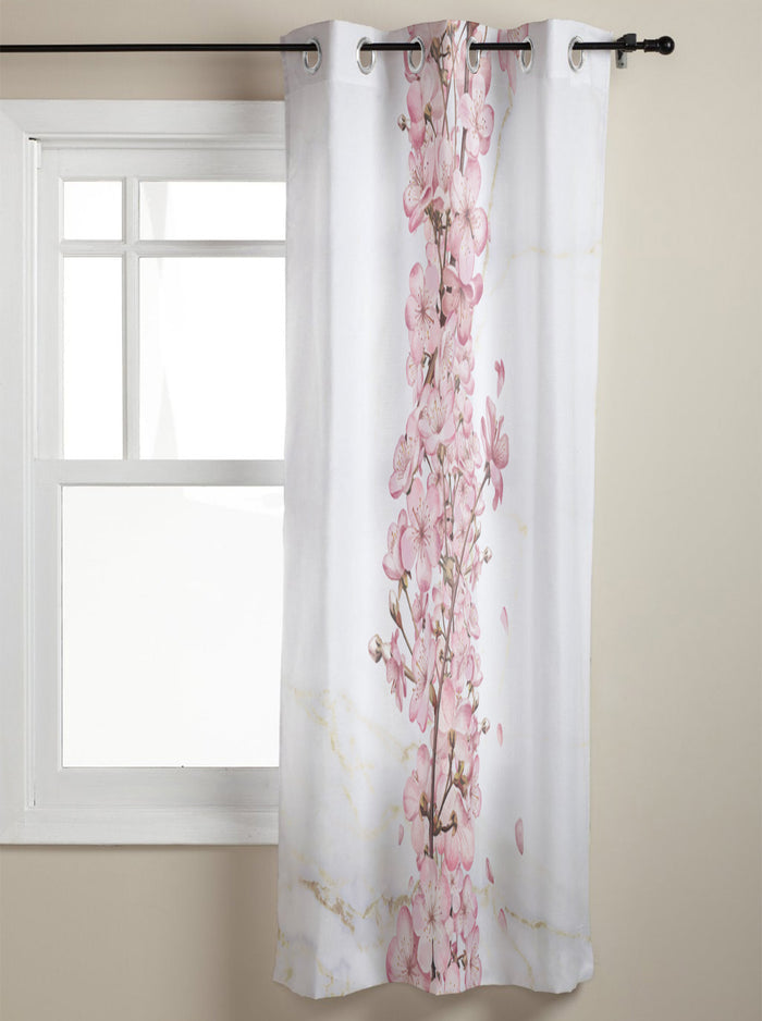 Pink Cherry marble texture window curtains - LeobonZone