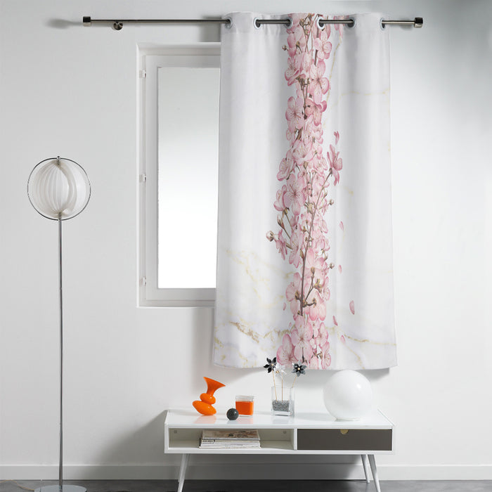 Pink Cherry marble texture window curtains - LeobonZone