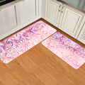Pink Geometric Umbrella Circular Angle Felt Carpets Two piece set - LeobonZone