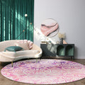Pink Geometric Umbrella Circular Felt Rugs - LeobonZone