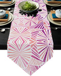Pink Geometric Umbrella Table Runner Place Mats - LeobonZone