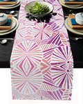 Pink Geometric Umbrella Table Runner Place Mats - LeobonZone