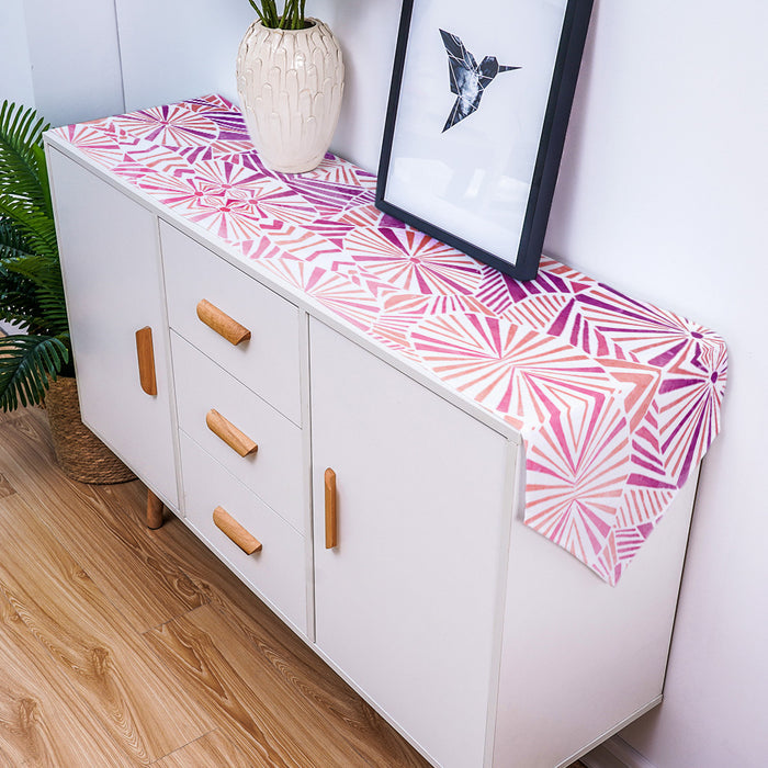 Pink Geometric Umbrella Table Runner Place Mats - LeobonZone