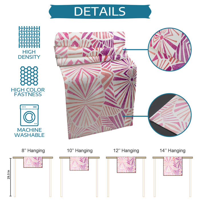 Pink Geometric Umbrella Table Runner Place Mats - LeobonZone