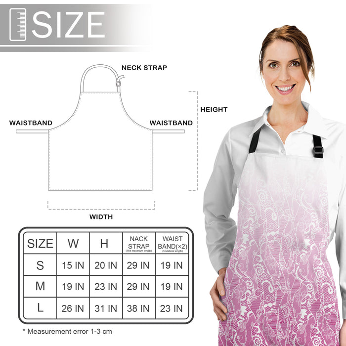 Pink Gradual Lace Personalized Canvas Apron - LeobonZone