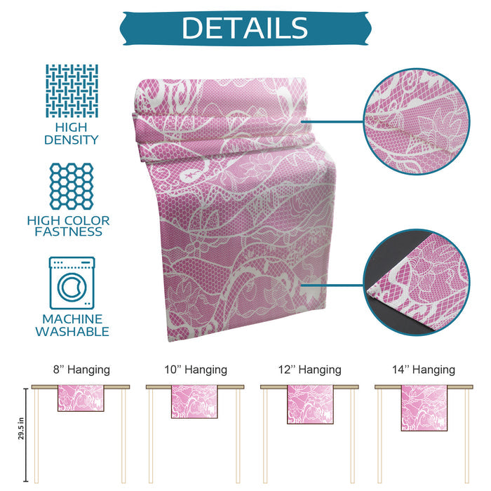 Pink Gradual Lace Right Angle Side Rectangle Tablecloth - LeobonZone