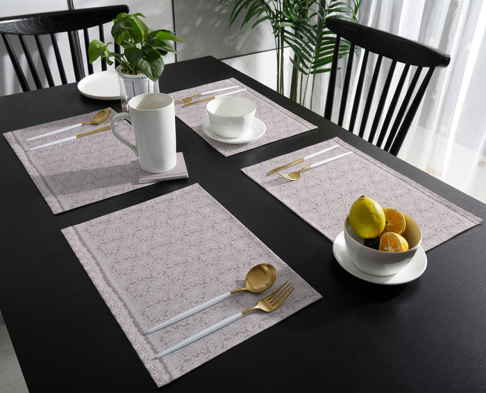 Pink Lace Pattern Personalized Table Placemats - LeobonZone
