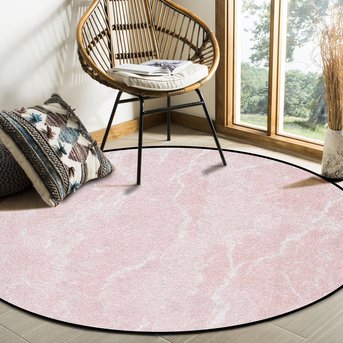 Pink Marble Granite Texture Circular Felt Carpets - LeobonZone