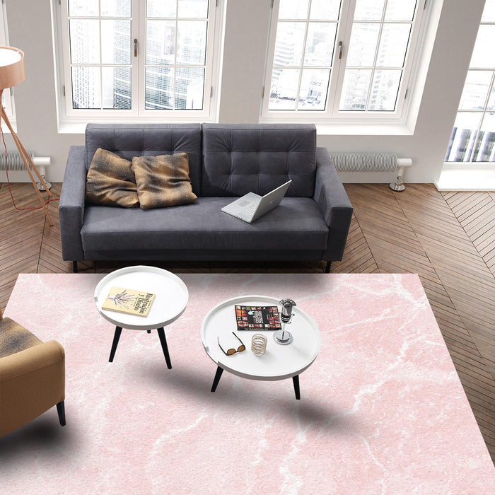 Pink Marble Granite Texture Right Angle Felt Rugs - LeobonZone