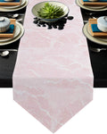 Pink Marble Granite Texture Table Runner Place Mats Sharp Angle - LeobonZone