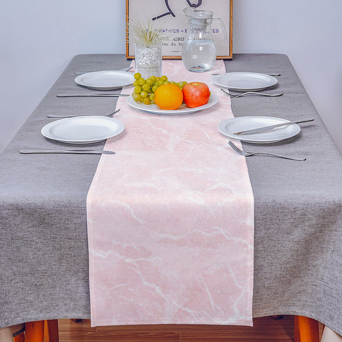 Pink Marble Granite Texture Table Runner Place Mats - LeobonZone