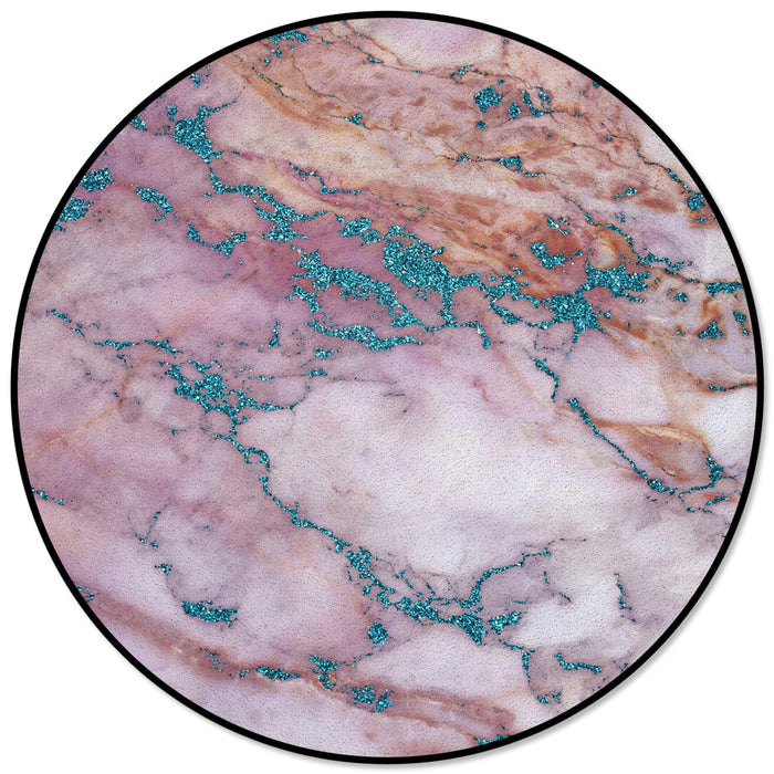 Pink Marble light color pattern stone Circular Felt Rugs - LeobonZone