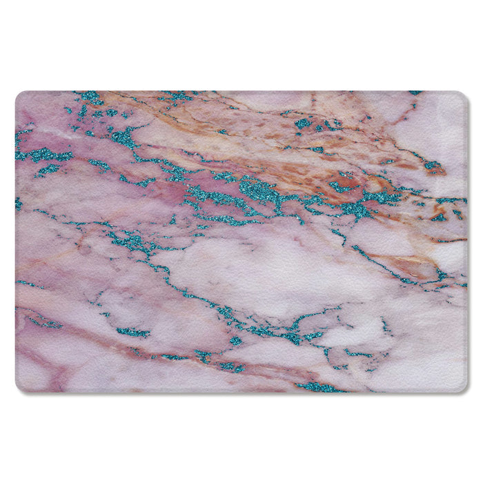 Pink Marble light color pattern stone Leather Doormat - LeobonZone