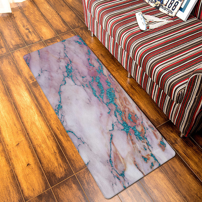 Pink Marble light color pattern stone Leather Doormat - LeobonZone