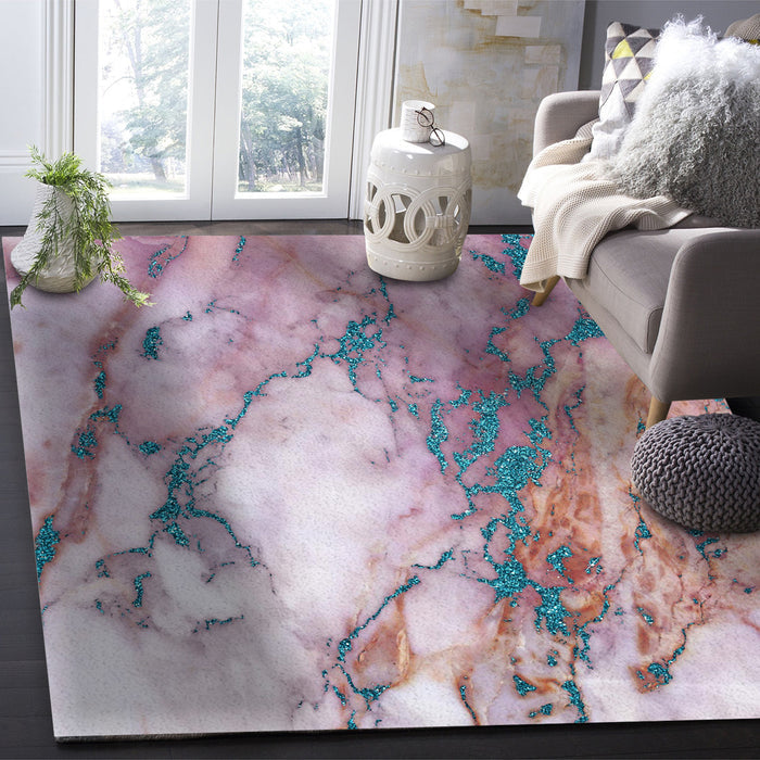 Pink Marble light color pattern stone Right Angle Felt Rugs - LeobonZone