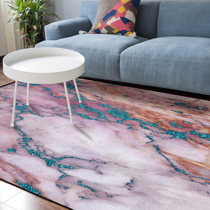 Pink Marble light color pattern stone Sponge Rillet Rubber Rugs - LeobonZone