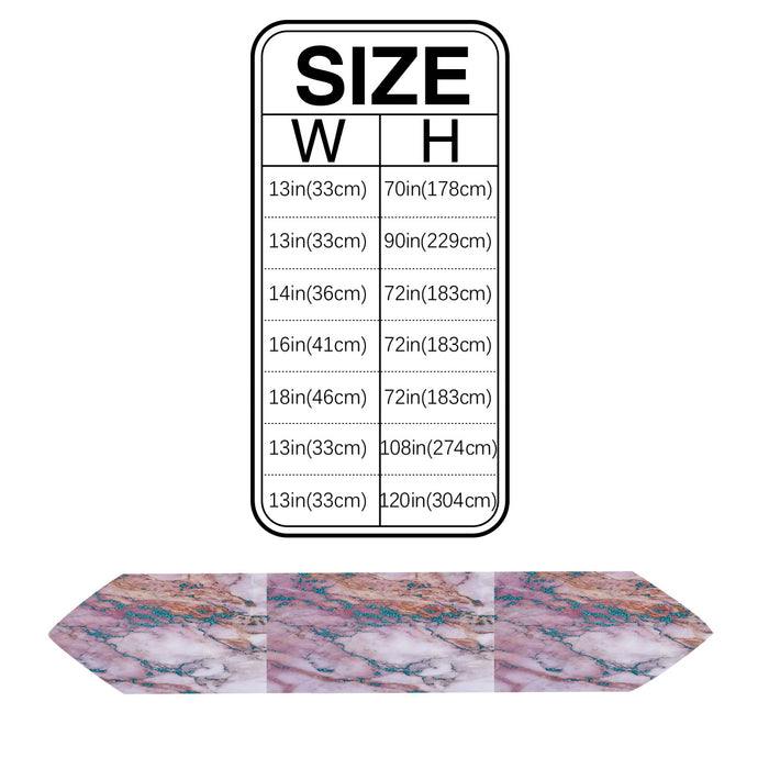 Pink Marble light color pattern stone Table Runner Place Mats Sharp Angle - LeobonZone