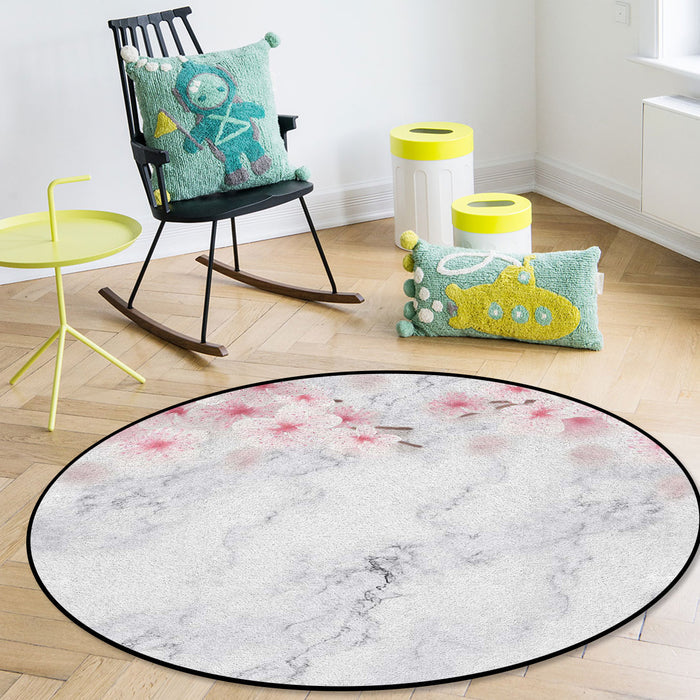 Pink Marble peach blossom Circular Felt Rugs - LeobonZone