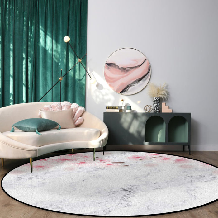 Pink Marble peach blossom Circular Felt Rugs - LeobonZone