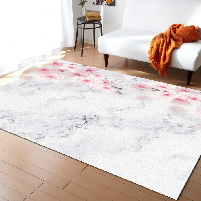 Pink Marble peach blossom Right Angle Felt Rugs - LeobonZone