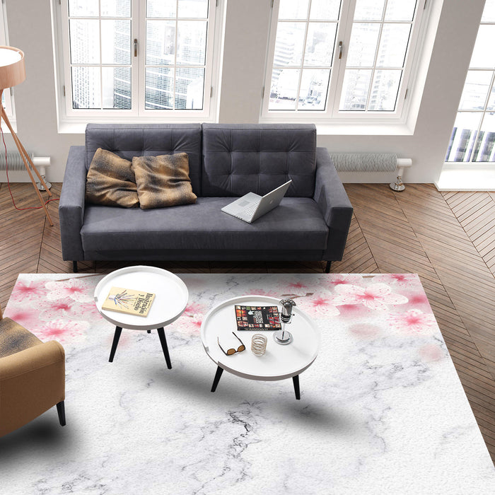 Pink Marble peach blossom Right Angle Felt Rugs - LeobonZone