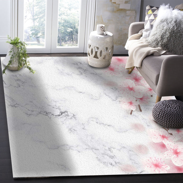 Pink Marble peach blossom Right Angle Felt Rugs - LeobonZone