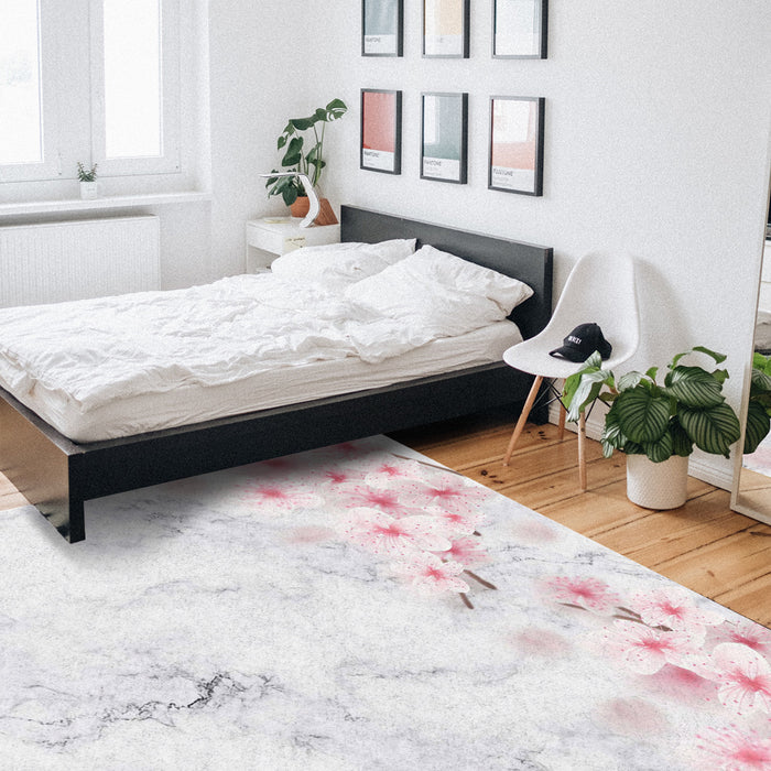 Pink Marble peach blossom Right Angle Felt Rugs - LeobonZone