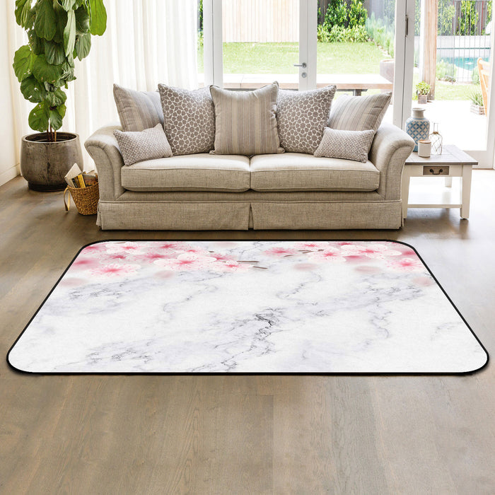 Pink Marble peach blossom Sponge Rillet Rubber Rugs - LeobonZone