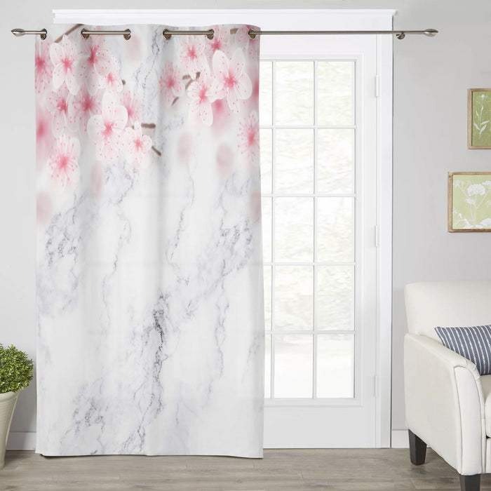 Pink Marble peach blossom window curtains - LeobonZone