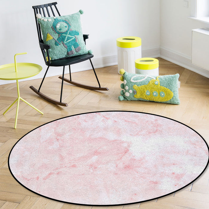 Pink Marble Texture Circular Felt Rugs - LeobonZone