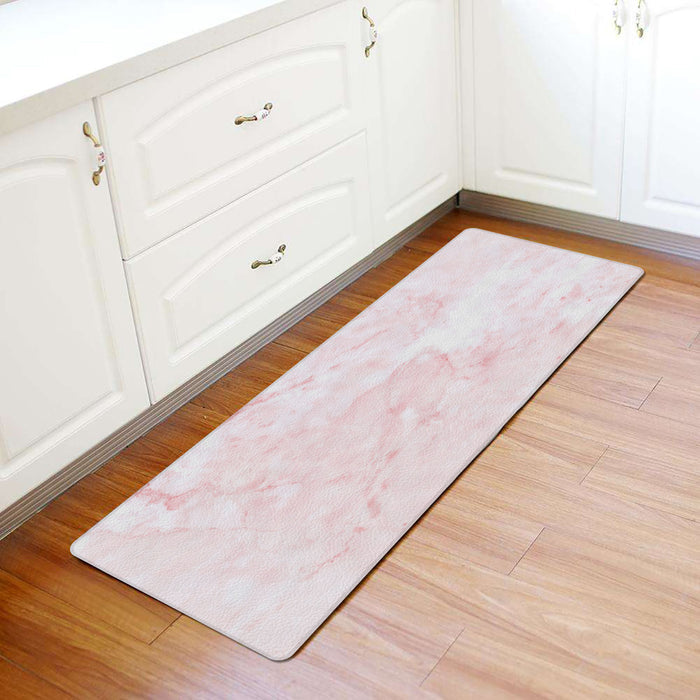 Pink Marble Texture Leather Doormat - LeobonZone