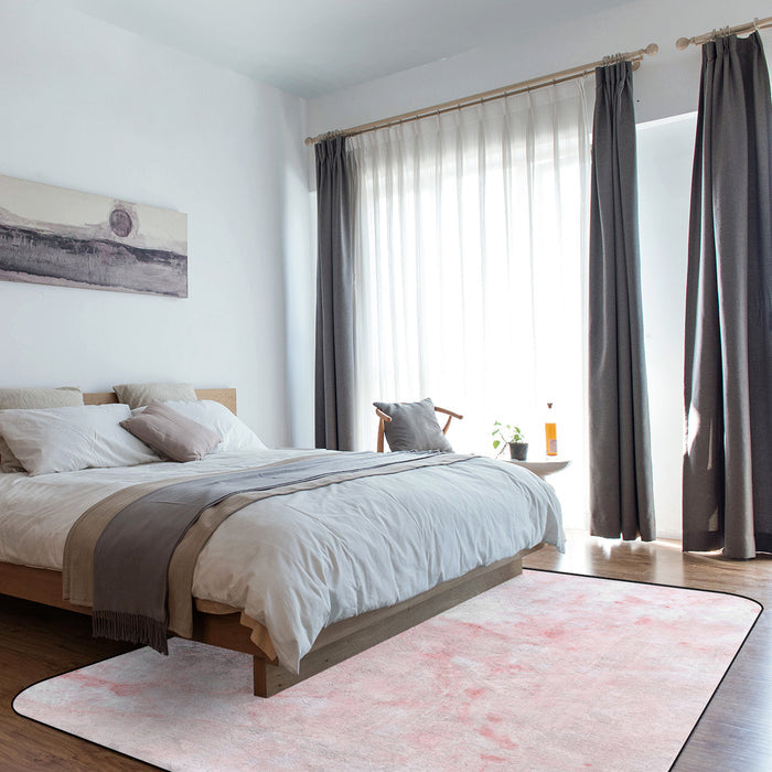 Pink Marble Texture Sponge Rillet Rubber Rugs - LeobonZone