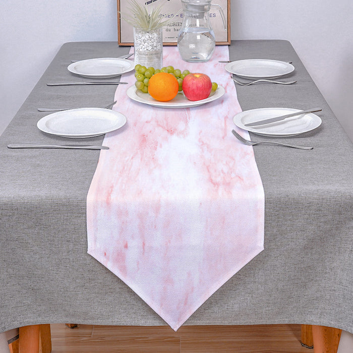 Pink Marble Texture Table Runner Place Mats Sharp Angle - LeobonZone