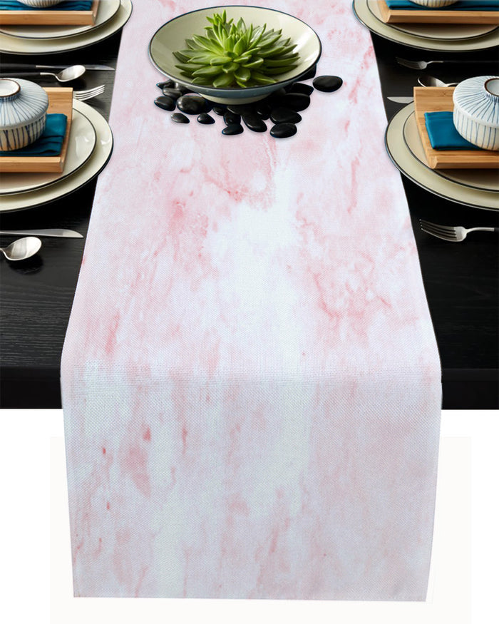Pink Marble Texture Table Runner Place Mats - LeobonZone