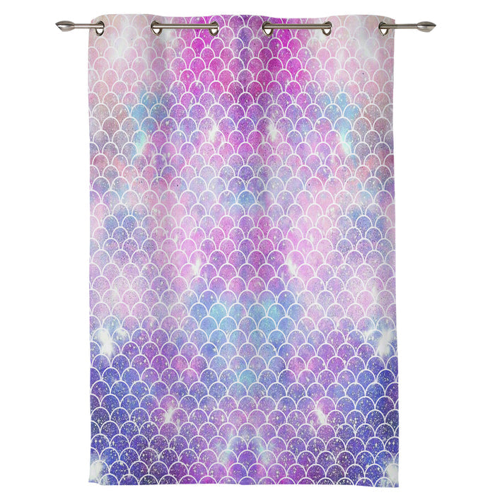 Pink Mermaid Scales Blackout Window Curtains - LeobonZone