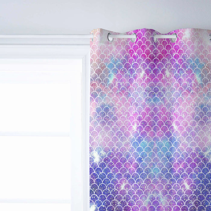 Pink Mermaid Scales Blackout Window Curtains - LeobonZone