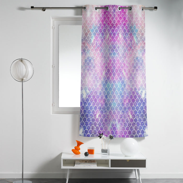 Pink Mermaid Scales Blackout Window Curtains - LeobonZone