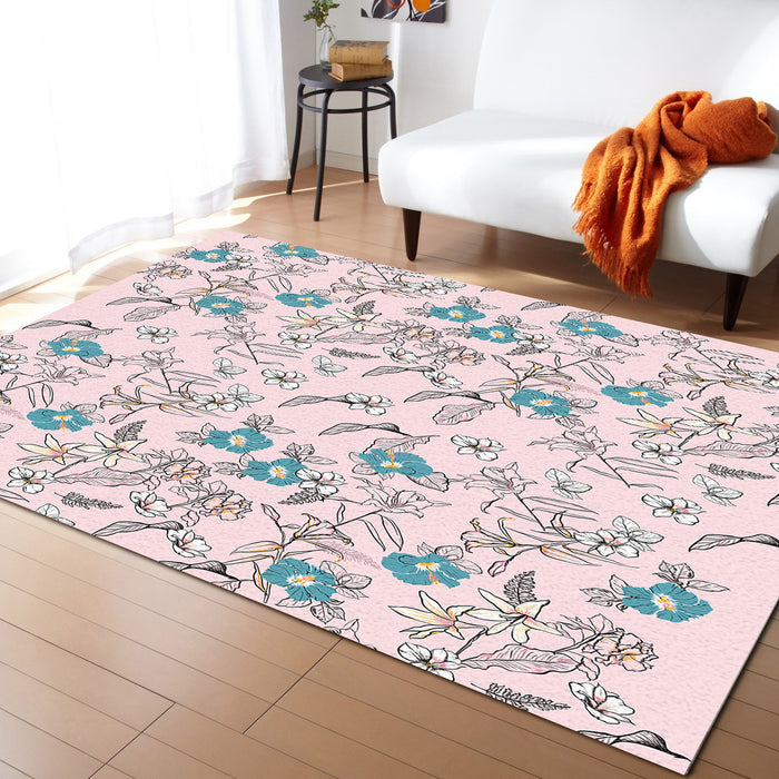 Pink Retro Flannel Right Angle Felt Rugs - LeobonZone