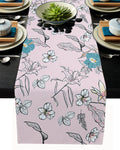Pink Retro Flannel Table Runner Place Mats - LeobonZone