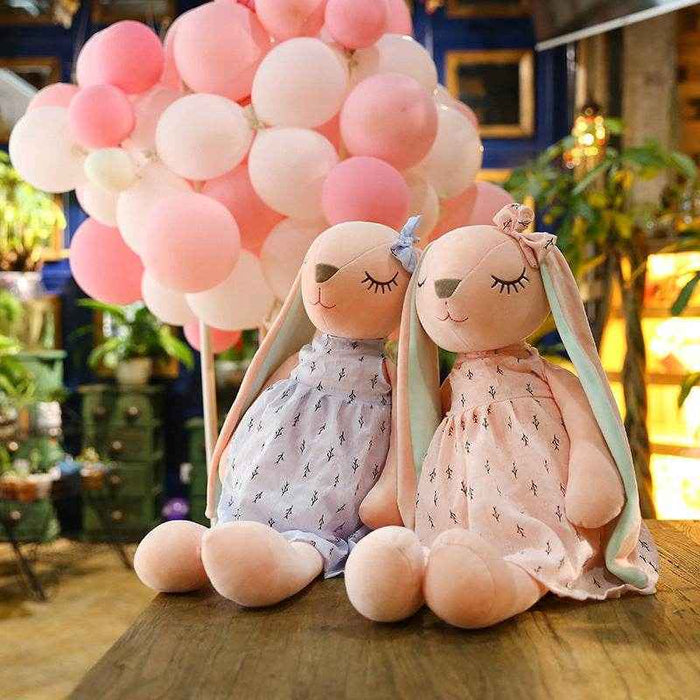 Poppy: Cute Pink and Blue Fluffy Bunny Plushie - Goodlifebean stuffed animals