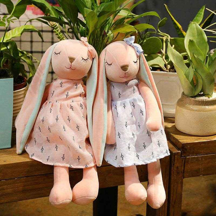 Poppy: Cute Pink and Blue Fluffy Bunny Plushie - Goodlifebean stuffed animals
