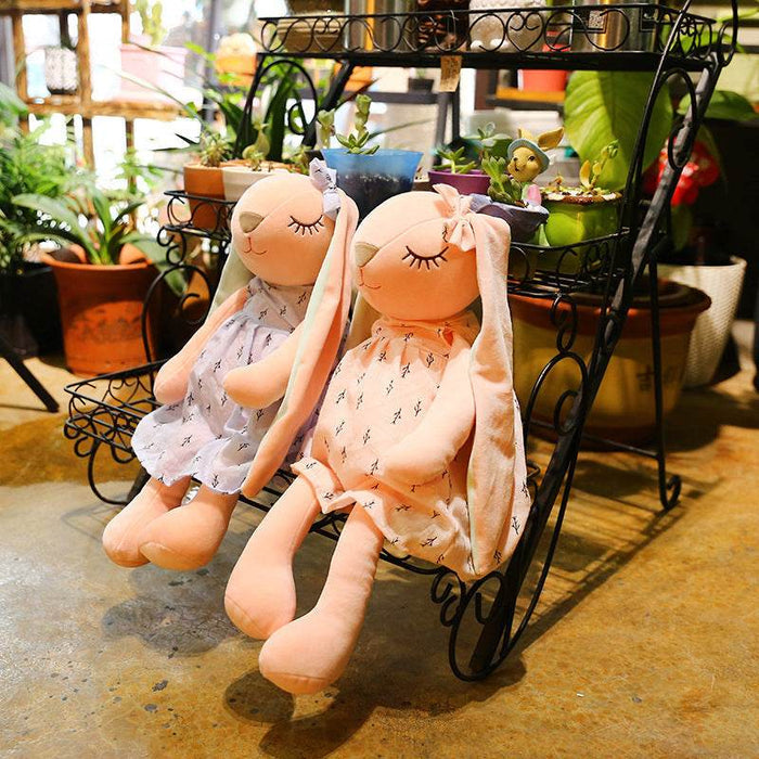 Poppy: Cute Pink and Blue Fluffy Bunny Plushie - Goodlifebean stuffed animals