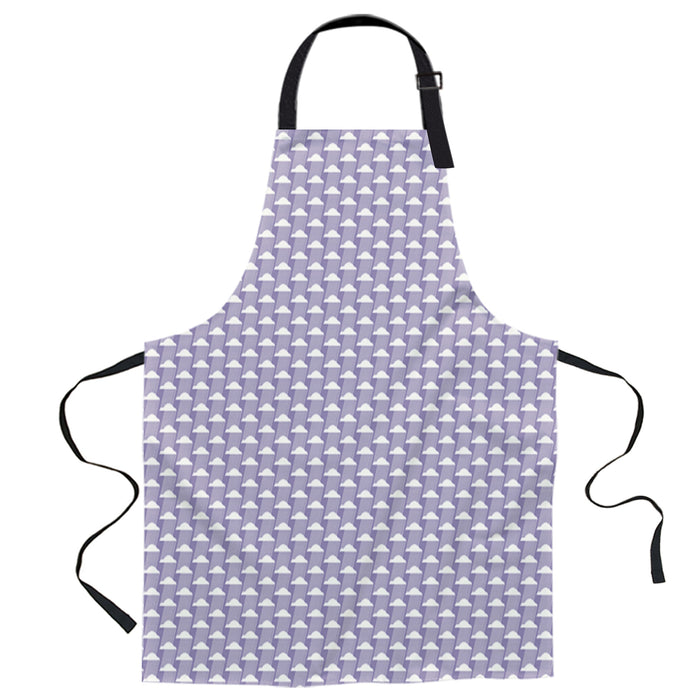 Purple Fresh Geometric Clouds Personalized Canvas Apron - LeobonZone