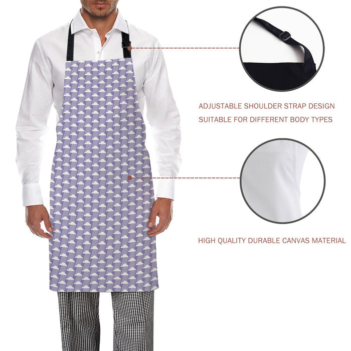 Purple Fresh Geometric Clouds Personalized Canvas Apron - LeobonZone