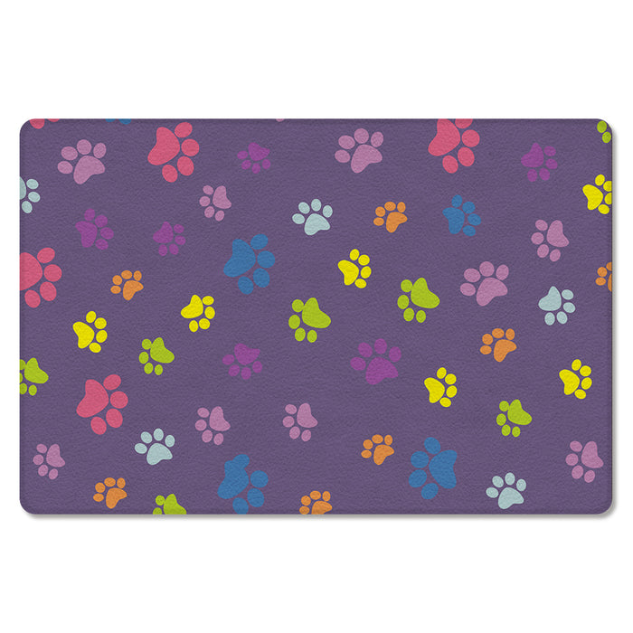 Purple Lovely Feet Leather Mat Soft Non-Slip Waterproof  Doormat - LeobonZone