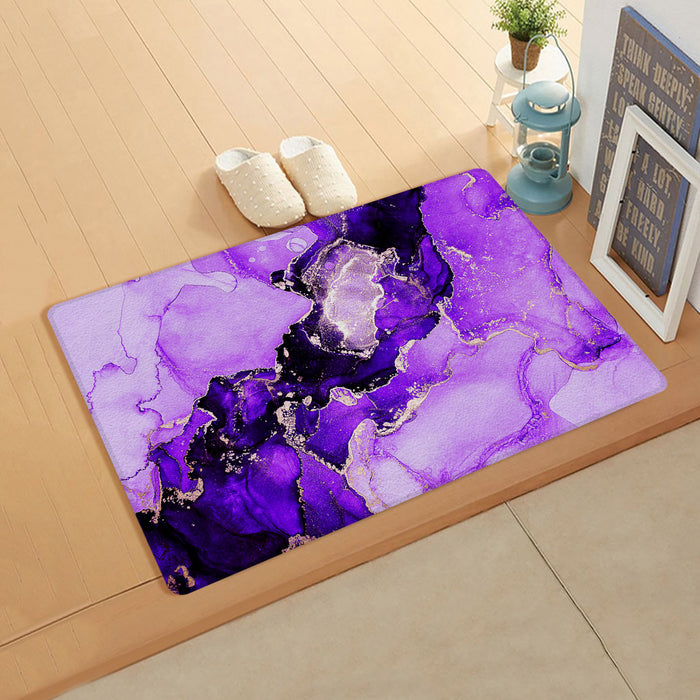 Purple Marble Texture in Phnom Penh Leather Doormat - LeobonZone