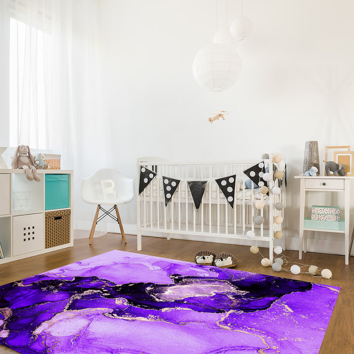 Purple Marble Texture in Phnom Penh Right Angle Felt Rugs - LeobonZone