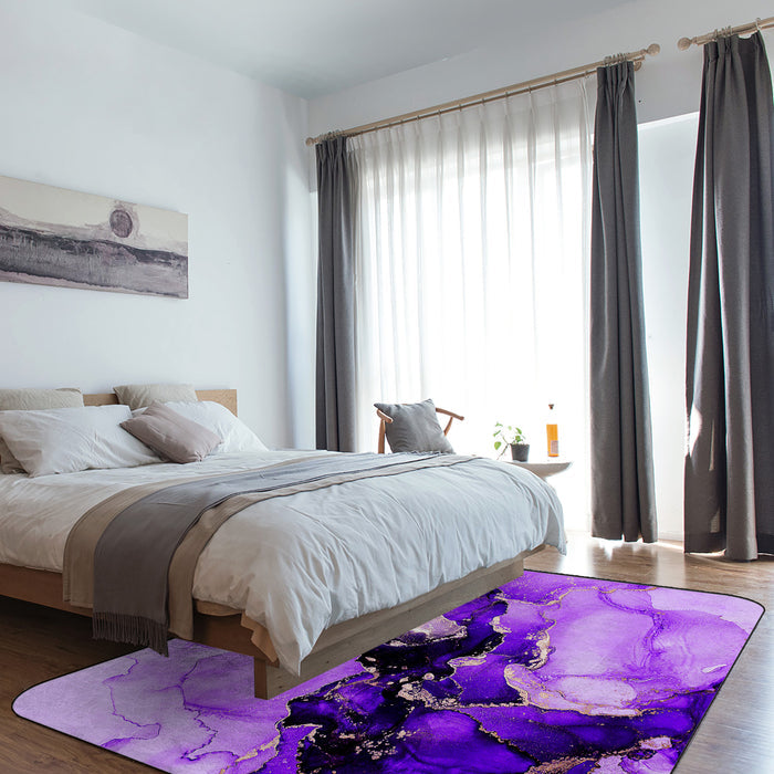 Purple Marble Texture in Phnom Penh Sponge Rillet Rubber Rugs - LeobonZone